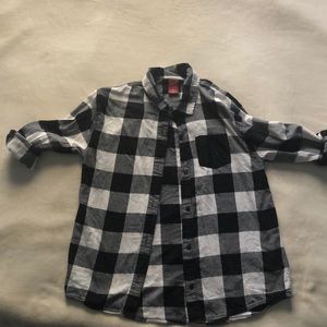 Arizona Jean Black and White Plaid Shirt